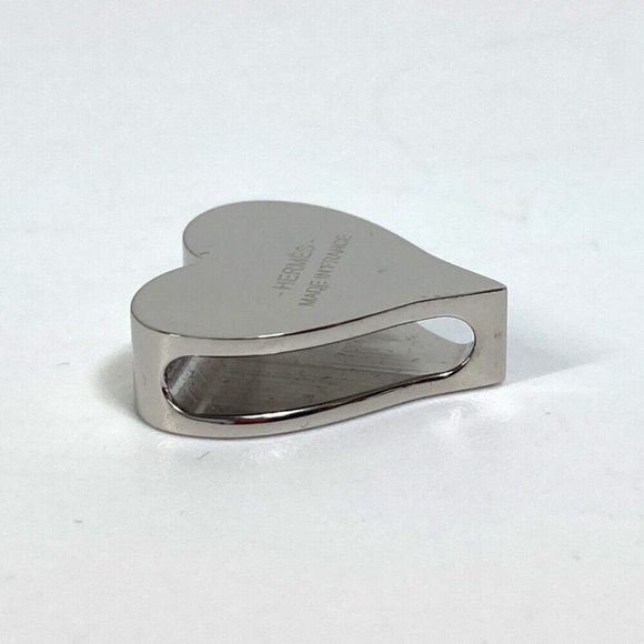 HERMES Heart motif Tea time Twilly ring Scarf ring Metal Red - Picture 6 of 7